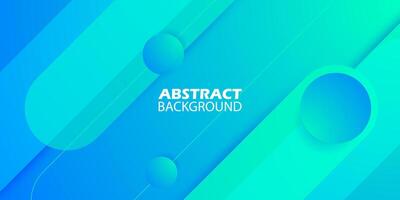 Dynamic 3d abstract bright blue green gradient illustration background with simple shape pattern. Cool design. Eps10 vector