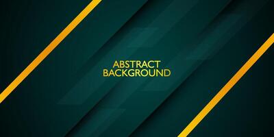 Abstract dark green gradient background with overlap line and gold frame. Abstract simple background for banner, brochure, presentation design, and business card. Eps10 vector