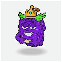 Love struck expression with Grape Fruit Crown Mascot Character Cartoon. vector