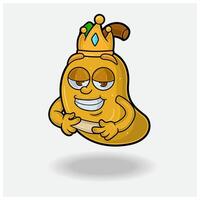 Love struck expression with Mango Fruit Crown Mascot Character Cartoon. vector
