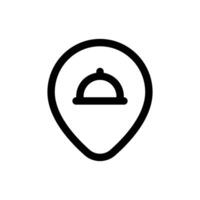 Simple Restaurant Location icon. The icon can be used for websites, print templates, presentation templates, illustrations, etc vector
