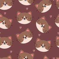 seamless pattern cartoon cats. cute animal wallpaper illustration for gift wrap paper vector