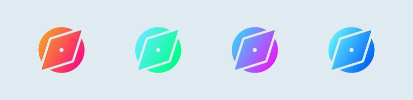 Compass solid icon in gradient colors. Exploration signs illustration. vector