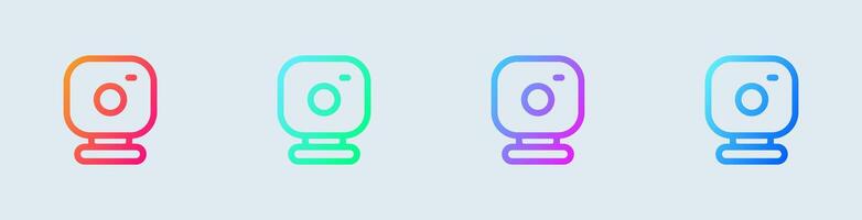 Webcam line icon in gradient colors. Camera signs illustration. vector