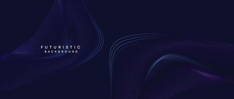 Information technology, digital age, data visualization, future technology background. Concept of futuristic technology. Smooth wave lines with purple, blue, and green gradient banner, presentation vector