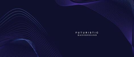 Information technology, digital age, data visualization, future technology background. Concept of futuristic technology. Smooth wave lines with purple, blue, and green gradient banner, presentation vector