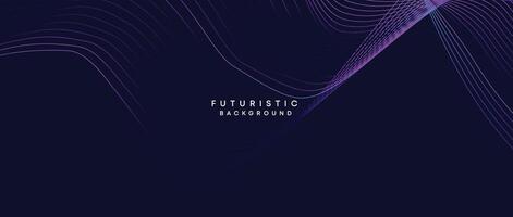 Information technology, digital age, data visualization, future technology background. Concept of futuristic technology. Smooth wave lines with purple, blue, and green gradient banner, presentation vector