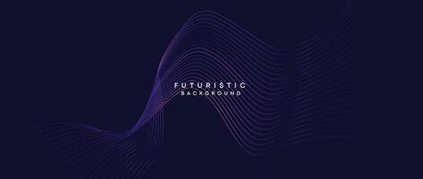 Information technology, digital age, data visualization, future technology background. Concept of futuristic technology. Smooth wave lines with purple, blue, and green gradient banner, presentation vector