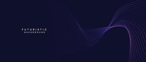 Information technology, digital age, data visualization, future technology background. Concept of futuristic technology. Smooth wave lines with purple, blue, and green gradient banner, presentation vector