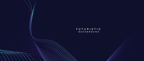 Information technology, digital age, data visualization, future technology background. Concept of futuristic technology. Smooth wave lines with purple, blue, and green gradient banner, presentation vector