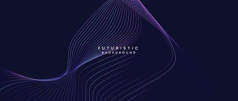 Information technology, digital age, data visualization, future technology background. Concept of futuristic technology. Smooth wave lines with purple, blue, and green gradient banner, presentation vector