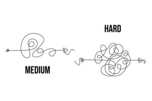 One continuous line drawing of Comparing business process concept. Doodle illustration in simple linear style. vector