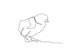 pequeño linda polluelo animal uno línea Arte diseño vector