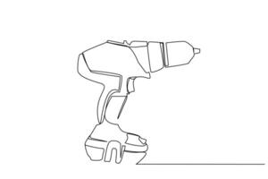 drill tool object work industry one line art design vector