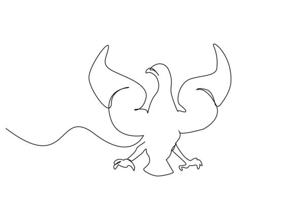 eagle falcon bird logo one line art design