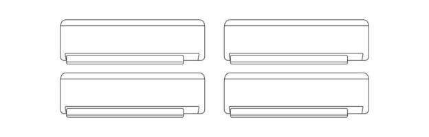 Ac cooling air conditioner design and line art. vector