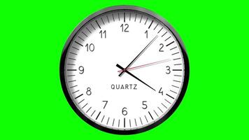 Classic wall clock on green background - 4 to 5 o clock video