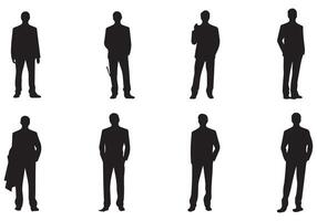 silhouette of a group of men walking on white background vector