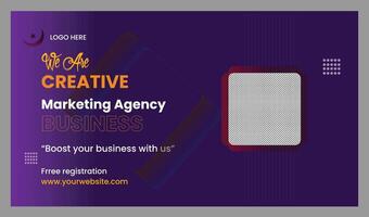 Digital marketing live webinar and corporate web banner template vector