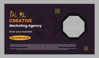 Digital marketing live webinar and corporate web banner template vector