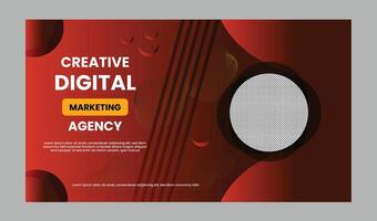 Digital marketing live webinar and corporate web banner template vector