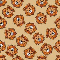 Lion face seamless pattern background vector