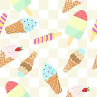 ice cream seamless pattern background, summer theme vector