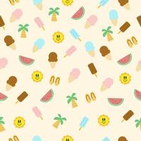 seamless pattern background, summer theme vector