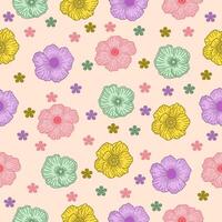 colorful flower seamless pattern background vector