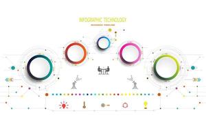 Infographic template timeline technology hi-tech digital and engineering telecoms. vector