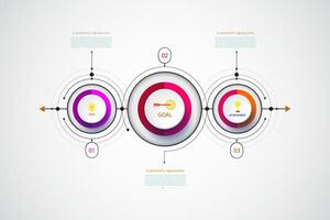 presentación negocio infografía tecnología modelo con 3 opciones ilustración. vector