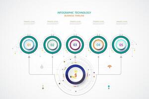 Infographics design template with 3D paper label and technology engineering. vector