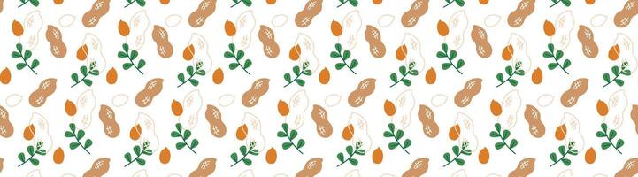 peanut seamless pattern bacground nuts vector