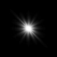 Glare star on black. Light flashes. elements with glow effect vector
