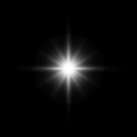 Glare star on black. Light flashes. elements with glow effect vector