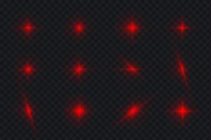 estrellas y ligero efectos en un antecedentes. brillante elementos aislado. iluminado partículas de el estrella conjunto vector