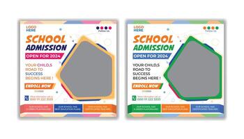 School Admission Social media post vector