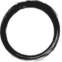 Grunge circle frame. Grunge circle drawn with brush strokes. A circle drawn in ink. vector