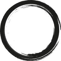 Grunge circle frame. Grunge circle drawn with brush strokes. A circle drawn in ink. vector