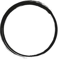 Grunge circle frame. Grunge circle drawn with brush strokes. A circle drawn in ink. vector