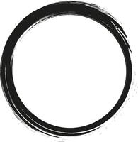 Grunge circle frame. Grunge circle drawn with brush strokes. A circle drawn in ink. vector