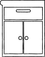 Cabinet for storing things and books design. vector