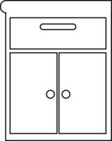 Cabinet for storing things and books design. vector