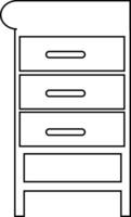 Cabinet for storing things and books design. vector