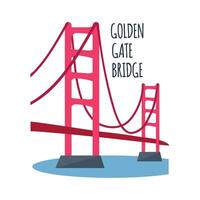 Golden gate bridge icon clipart avatar logotype isolated illustration vector