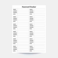 password tracker printable,password log,password keeper,password tracker,password organizer,password sheet vector