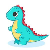 Little cute dinosaur. Illustration for children. For poster, stickers, card, game. vector