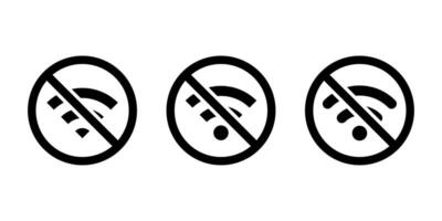 No wifi sign icon . Wi-Fi, wireless network with prohibition concept vector