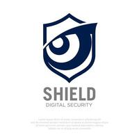 Eye and Shield Logo. Security logo. Suitable for digital security company modern logo. vector
