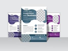 Corporate Business Flyer Design Template Free ,A4 size with bleed. vector